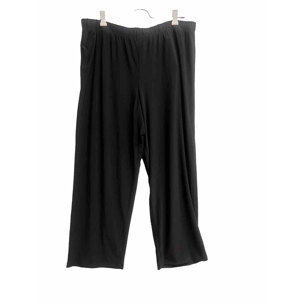 Alfred dunner  Womens Black Pants Stretch Straight Leg plus‎ sz 18